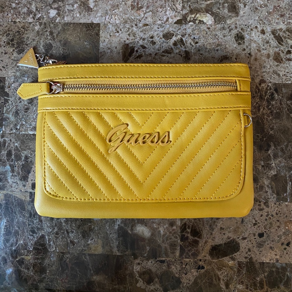 GUESS Mustard Logo Clutch or Wallet